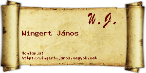 Wingert János névjegykártya