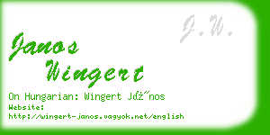 janos wingert business card